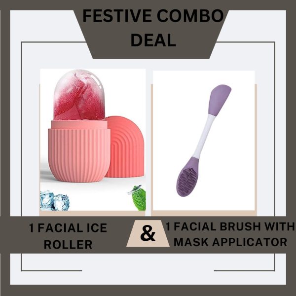 Ice Roller + Silicone Face Mask Brush Applicator