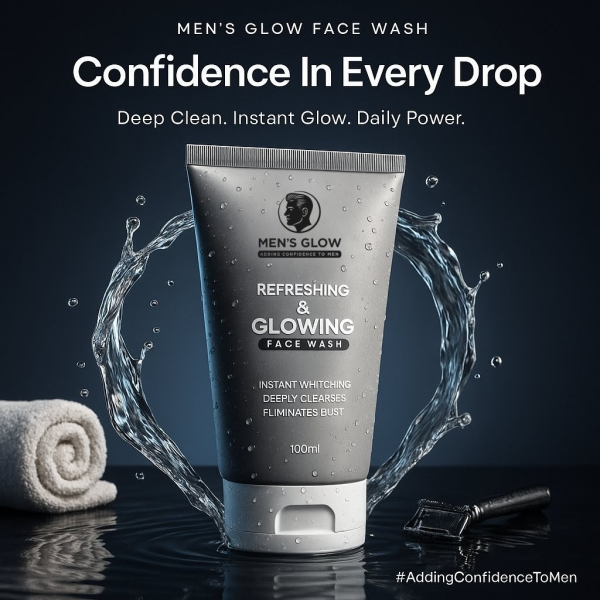 Men’s Glow Facewash Bundle – Facewash + Whitening Cream Combo Set